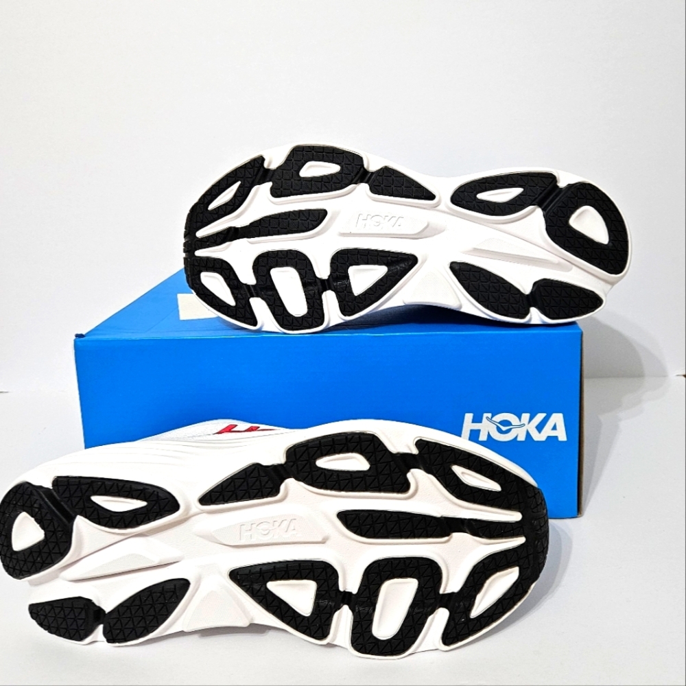 Hoka Bondi 8 White Vermillion - Picture 3 of 7